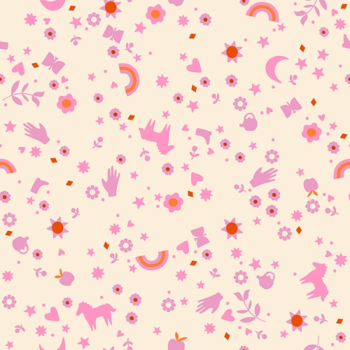 Baumwolle Patchwork -  Alexia Abegg - Ruby Star Society - Meadow Star - Flamingo Dreamland
